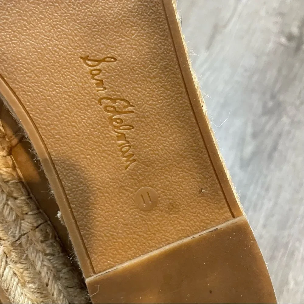 SAM EDELMAN Cherlene Tan Suede Platform Espadrille Slip Ons